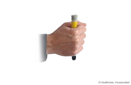 Holding epinephrine injector